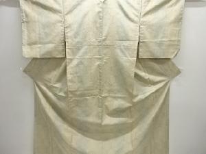 アンティーク　重ね亀甲模様織り出し十日町紬着物